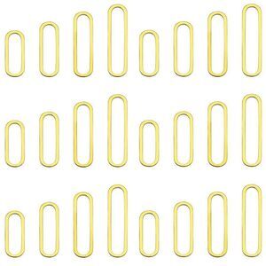 80Pcs 4 Size Oval Open Bezel Connectors Linking Ring Hollow Frame Pendant Blank